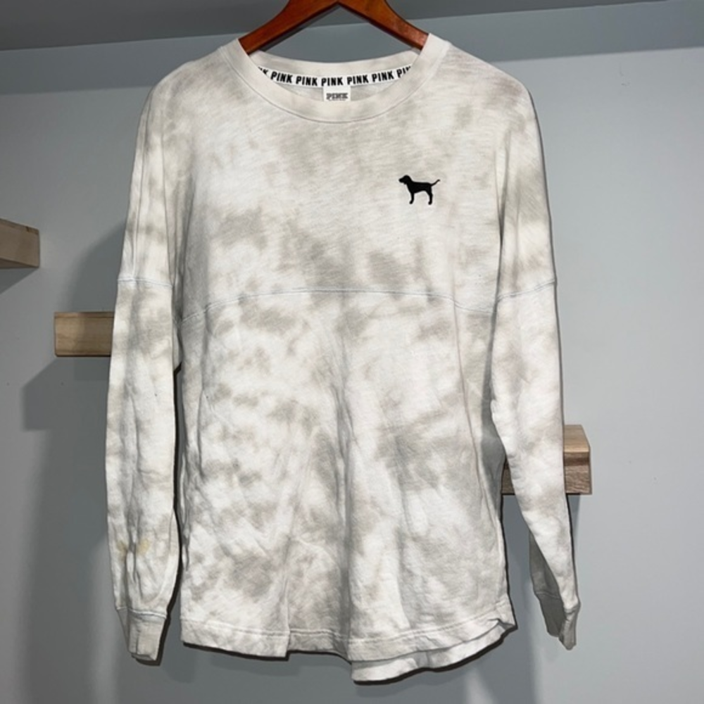 Victoria’s Secret varsity‎ tee shirt gray white top